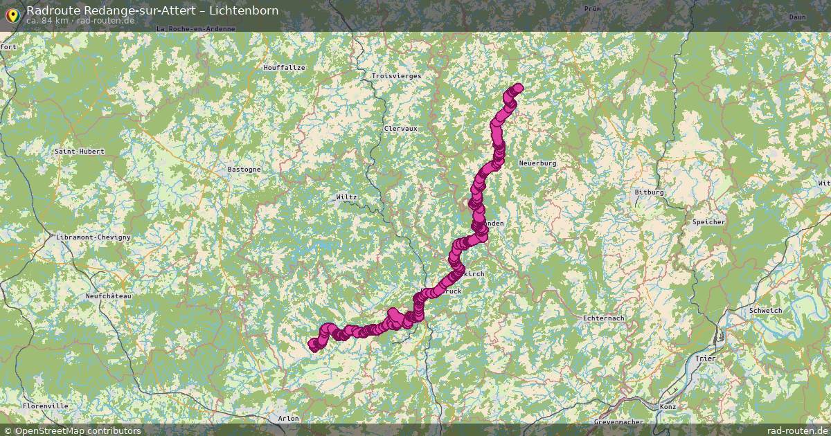Fahrradroute Redange-Sur-Attert – Lichtenborn