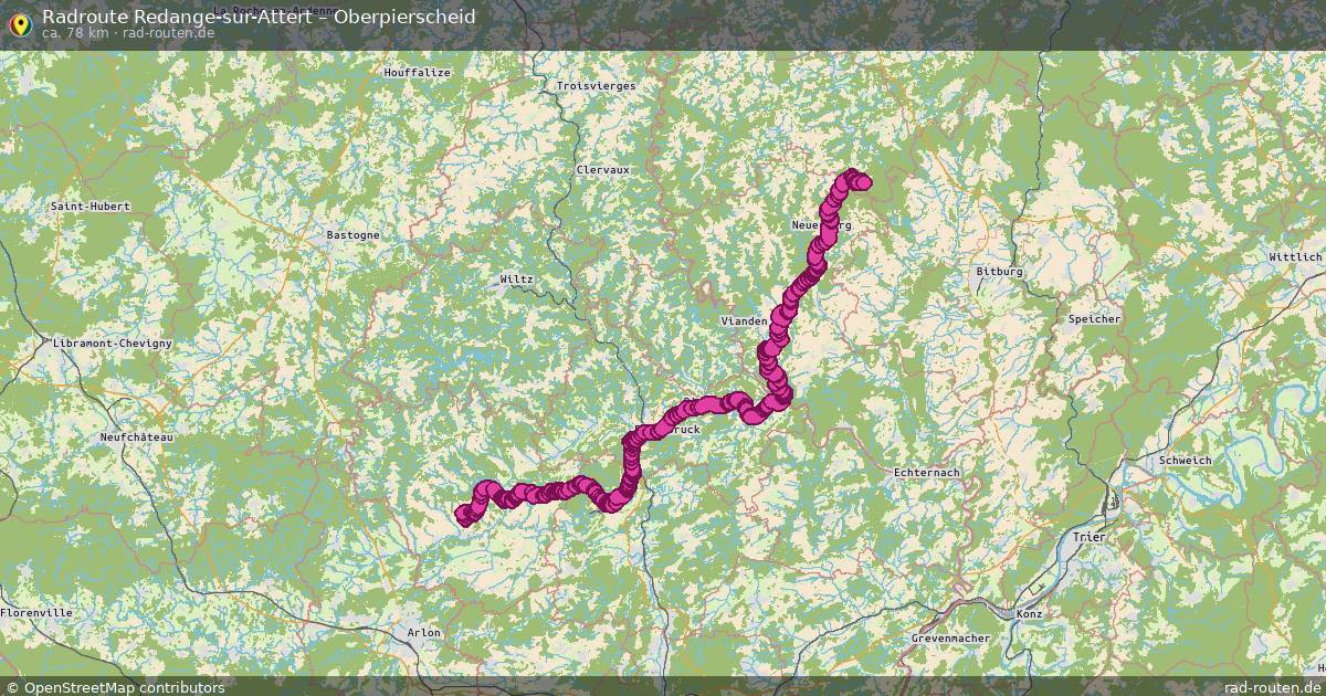 Fahrradroute Redange-Sur-Attert – Oberpierscheid