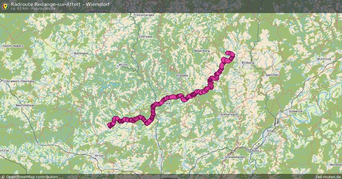 Fahrradroute Redange-Sur-Attert – Wiersdorf