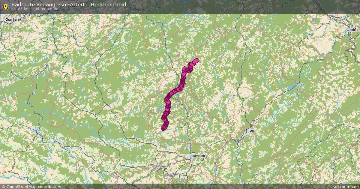 Fahrradroute Redange-Sur-Attert – Heckhuscheid