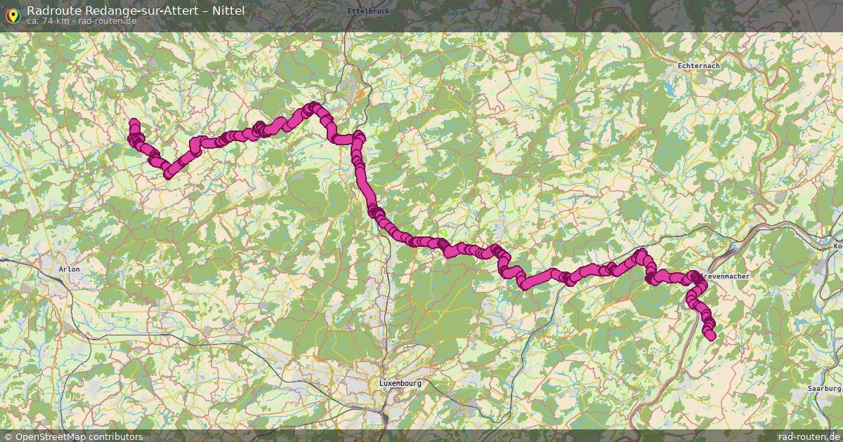 Fahrradroute Redange-Sur-Attert – Nittel