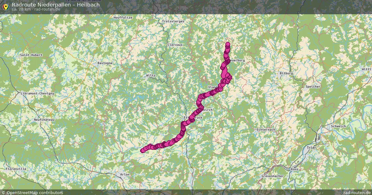 Fahrradroute Niederpallen – Heilbach (78 km) – Rad-Routen.de