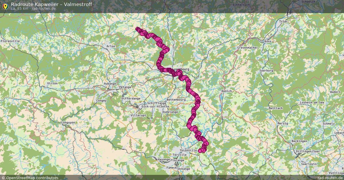 Fahrradroute Kapweiler – Valmestroff
