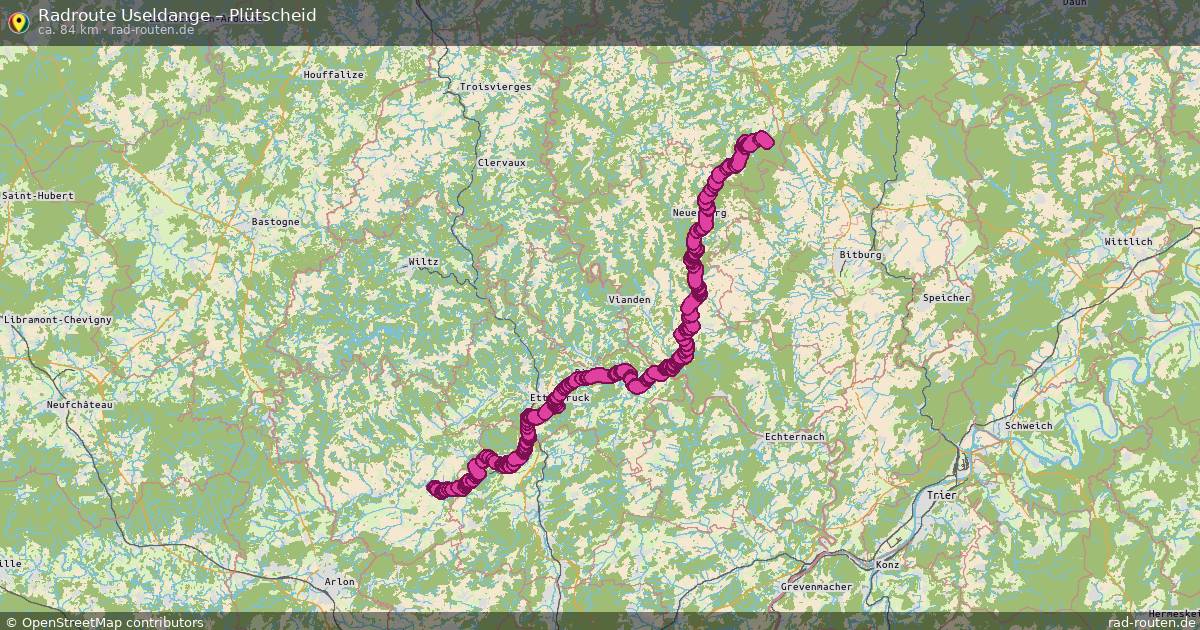Fahrradroute Useldange – Plütscheid
