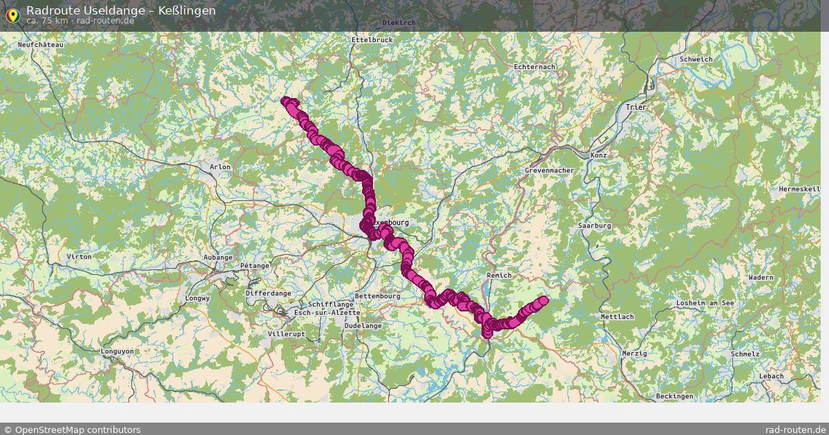 Fahrradroute Useldange – Keßlingen