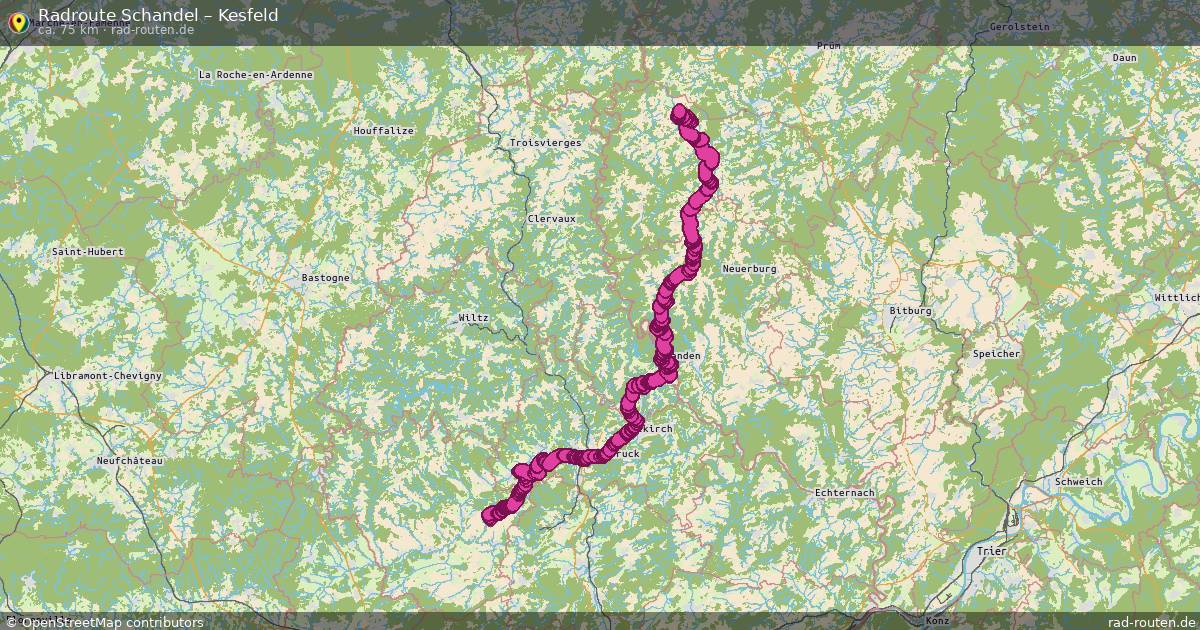 Fahrradroute Schandel – Kesfeld