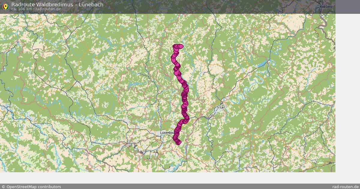 Fahrradroute Waldbredimus – Lünebach