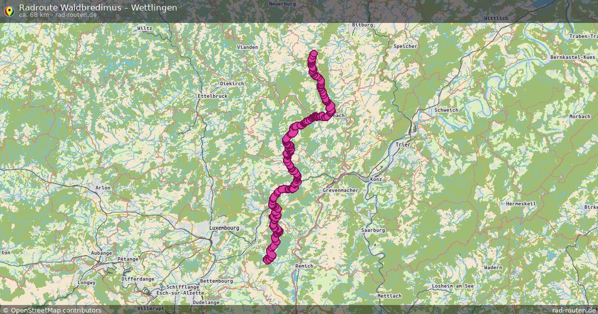 Fahrradroute Waldbredimus – Wettlingen