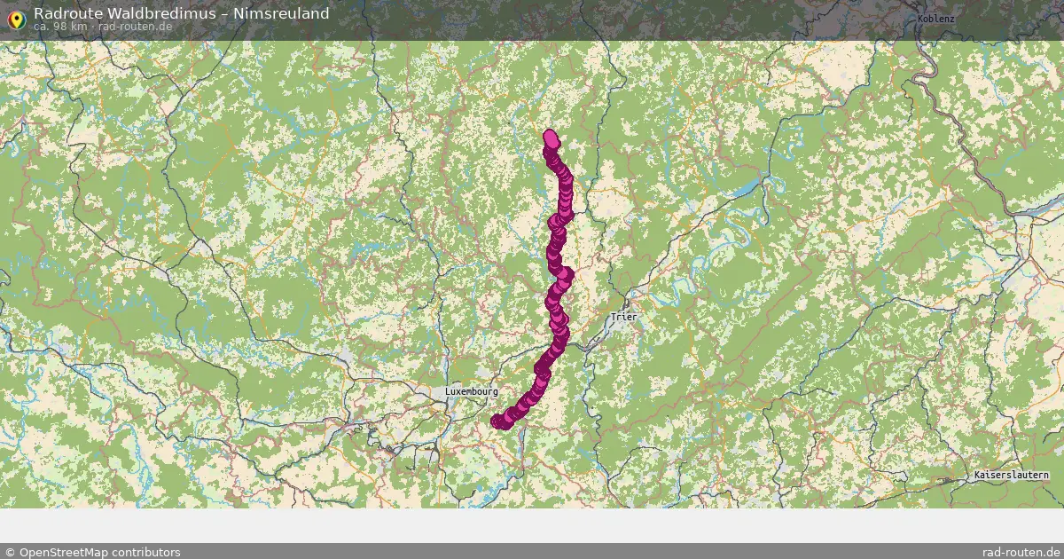 Fahrradroute Waldbredimus – Nimsreuland