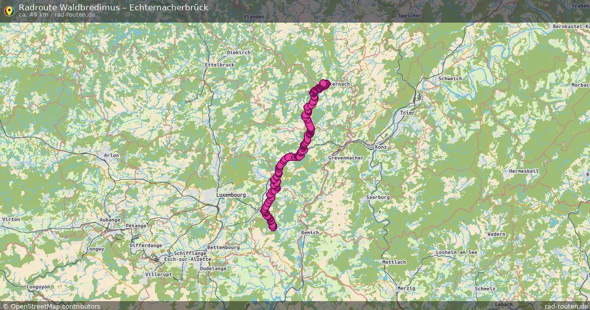 Fahrradroute Waldbredimus – Echternacherbrück