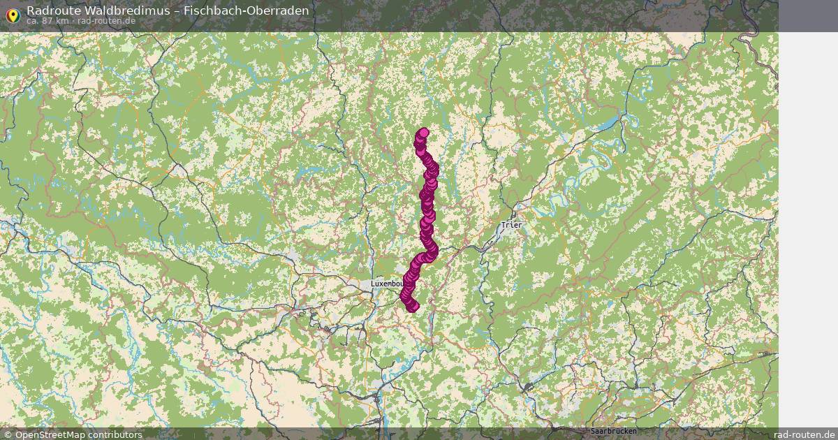 Fahrradroute Waldbredimus – Fischbach-Oberraden