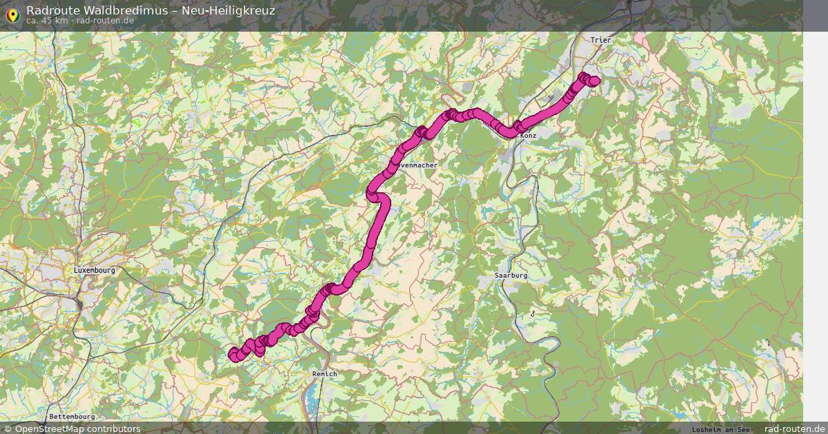 Fahrradroute Waldbredimus – Neu-Heiligkreuz