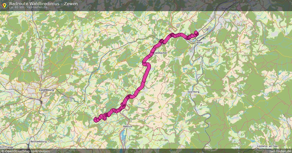 Fahrradroute Waldbredimus – Zewen