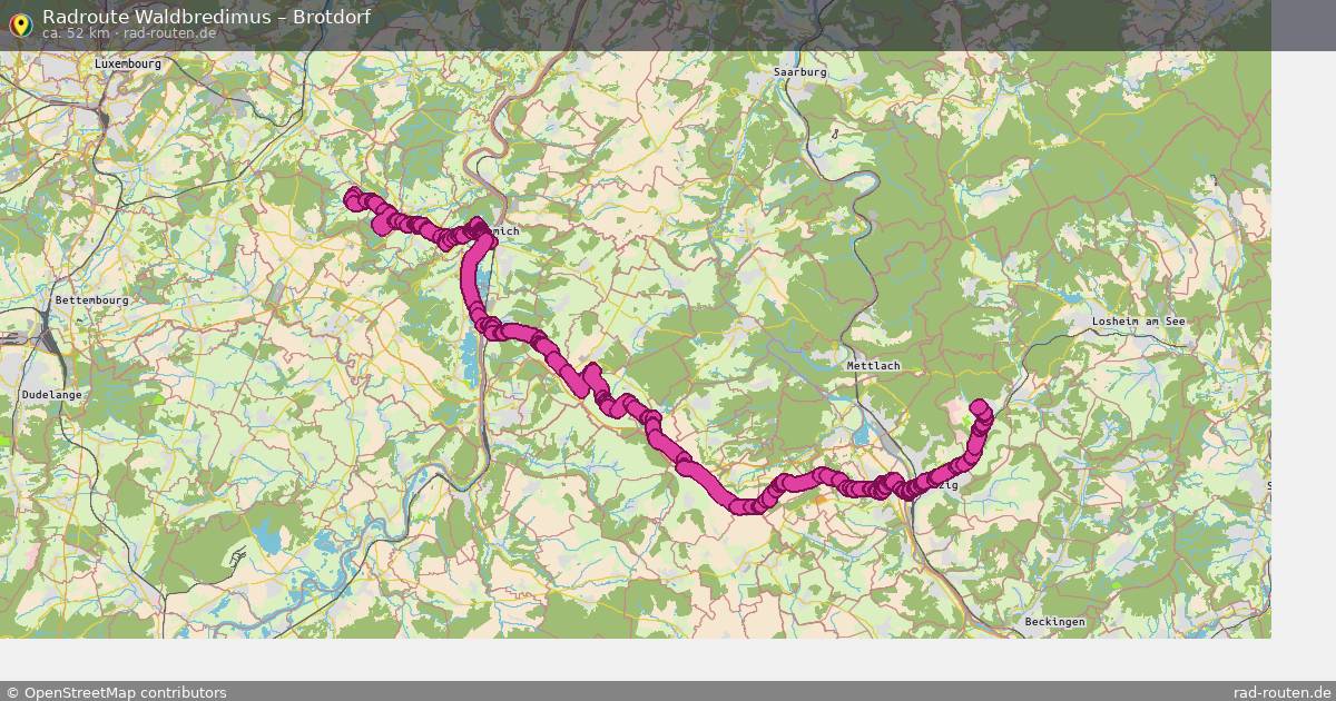Fahrradroute Waldbredimus – Brotdorf