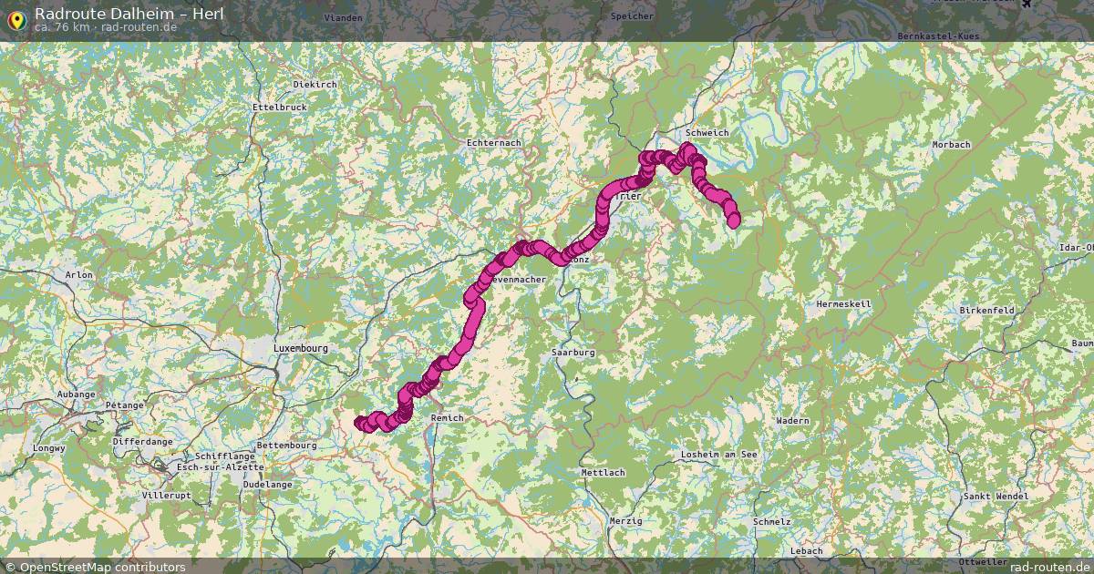 Fahrradroute Dalheim – Herl