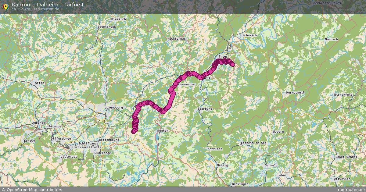 Fahrradroute Dalheim – Tarforst