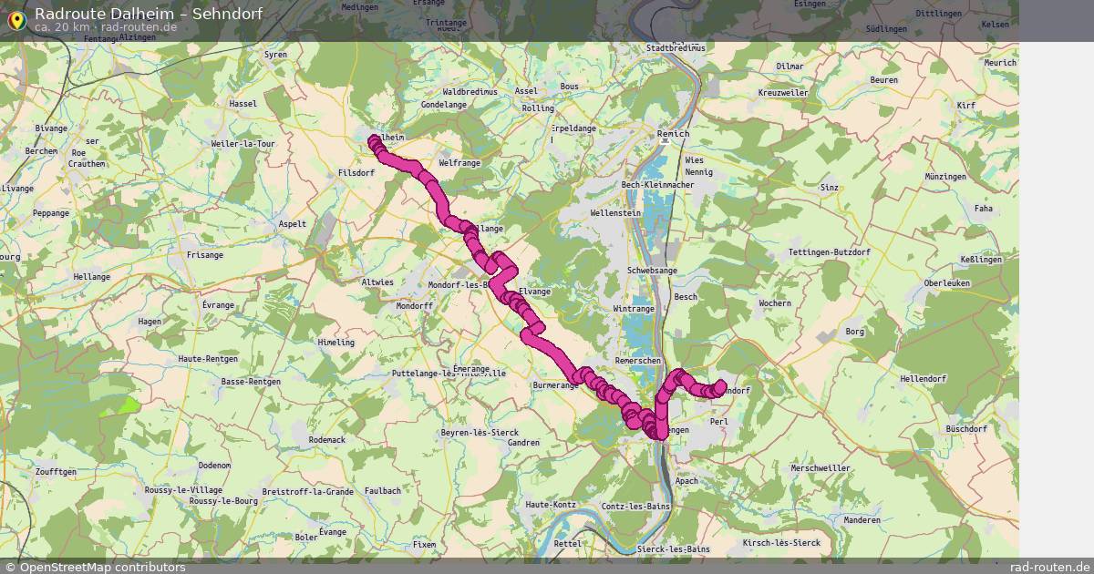 Fahrradroute Dalheim – Sehndorf
