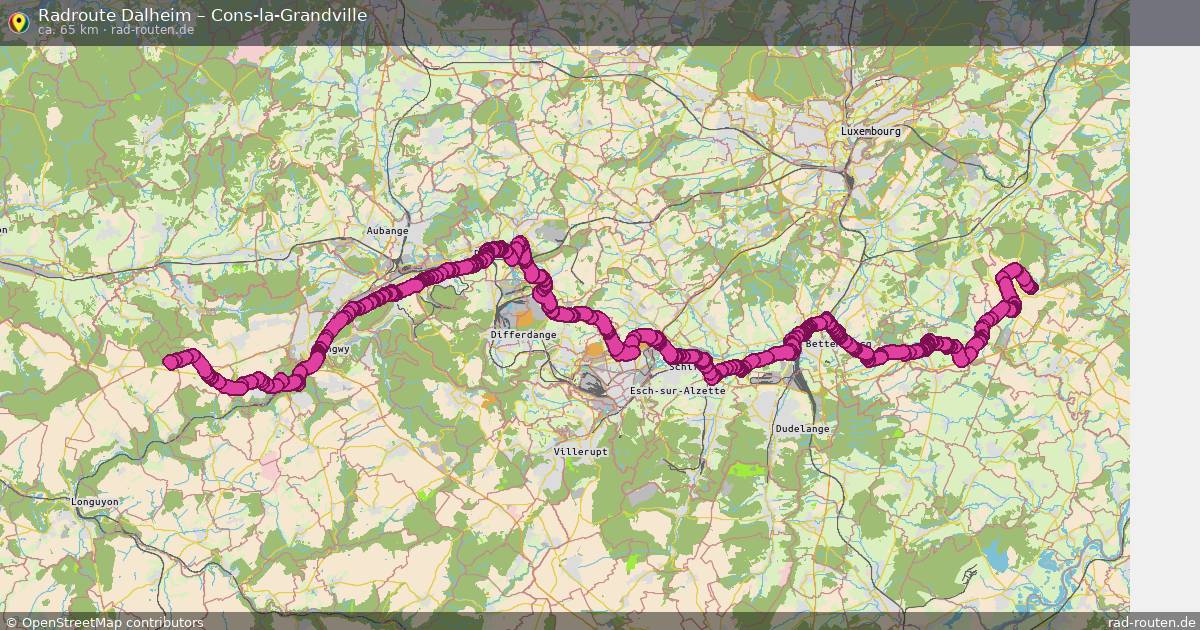 Fahrradroute Dalheim – Cons-La-Grandville