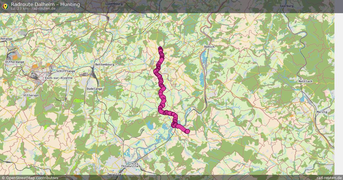 Fahrradroute Dalheim – Hunting