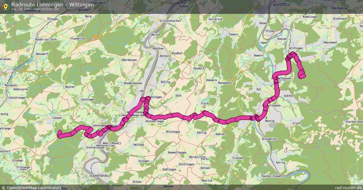 Fahrradroute Lenningen – Wiltingen