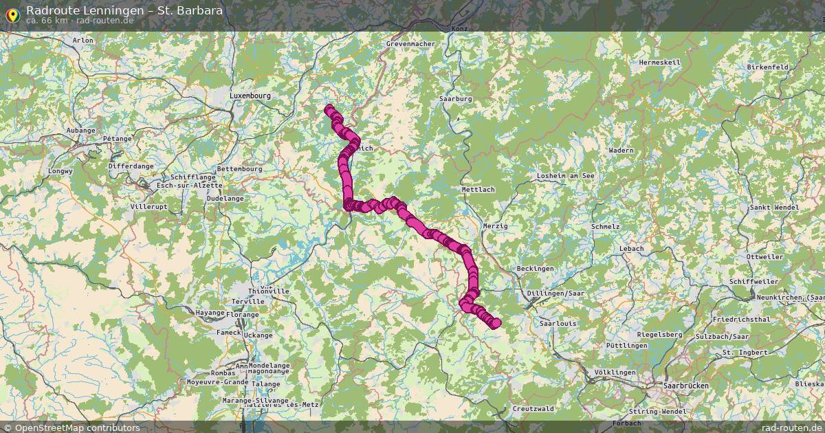 Fahrradroute Lenningen – St. Barbara