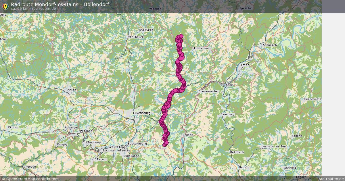 Fahrradroute Mondorf-Les-Bains – Bollendorf