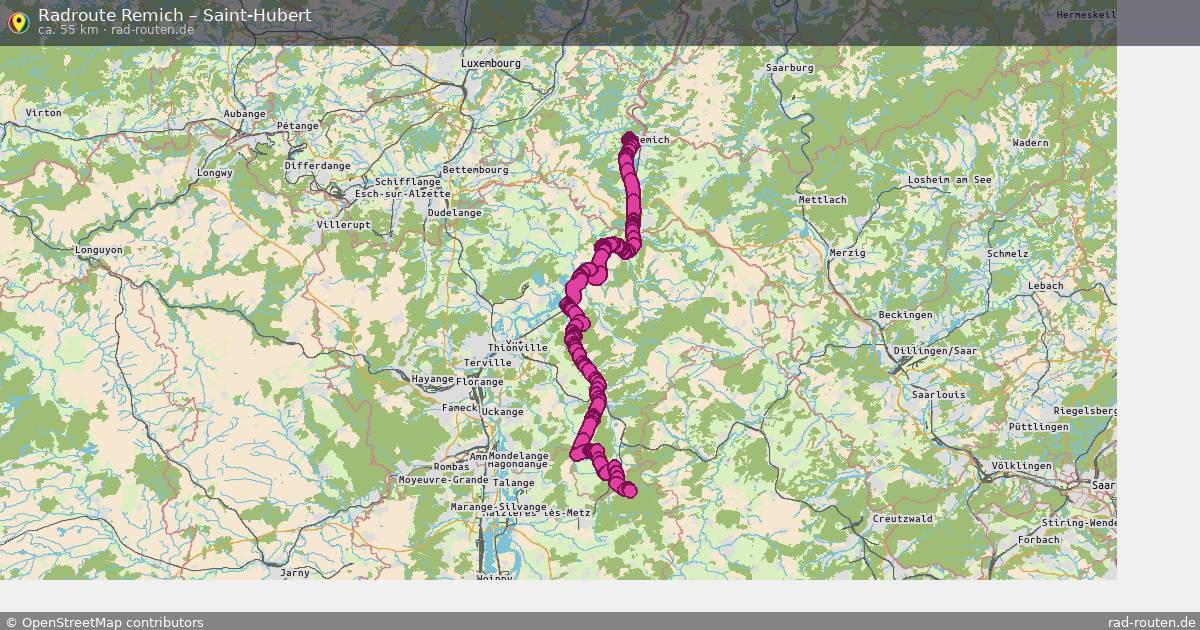 Fahrradroute Remich – Saint-Hubert