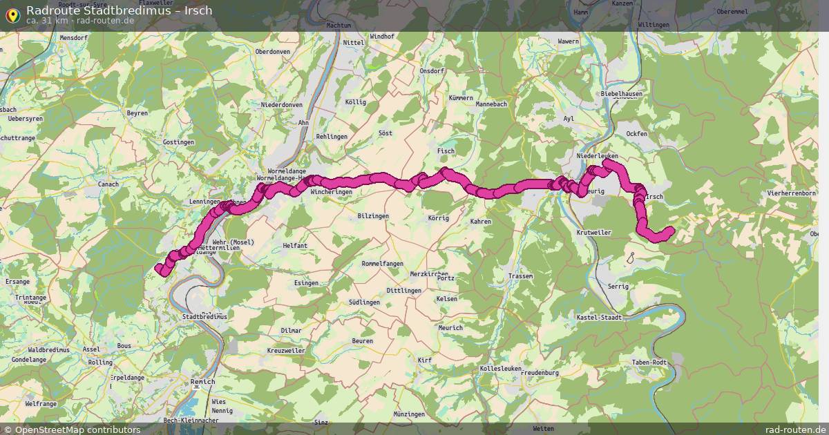 Fahrradroute Stadtbredimus – Irsch