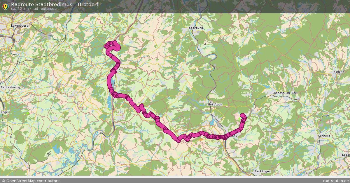 Fahrradroute Stadtbredimus – Brotdorf