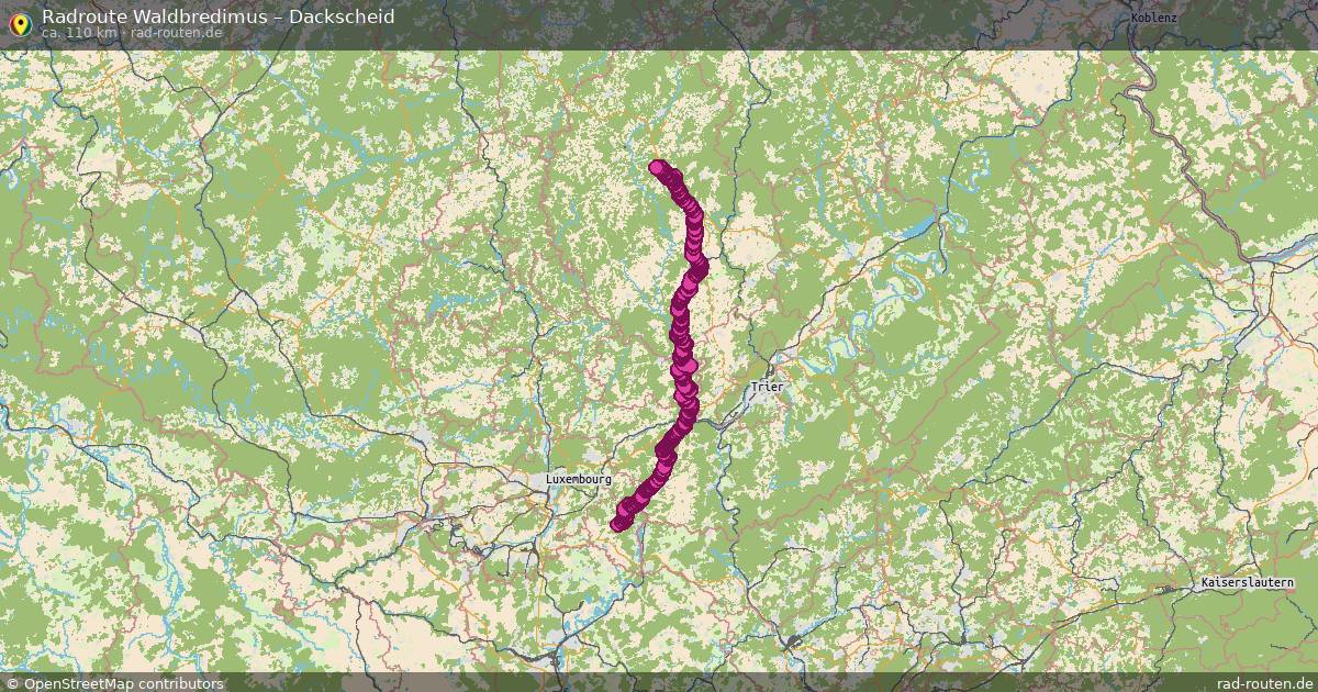 Fahrradroute Waldbredimus – Dackscheid