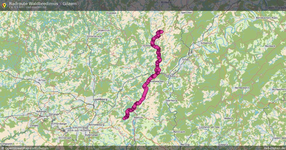 Fahrradroute Waldbredimus – Gilzem