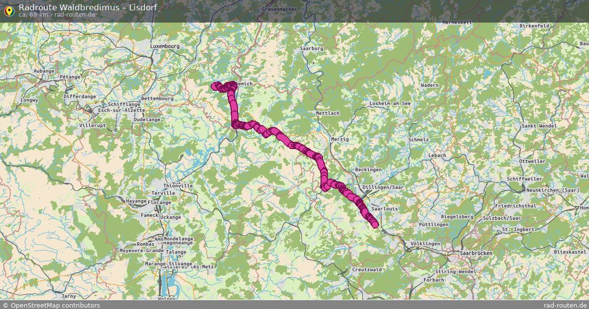 Fahrradroute Waldbredimus – Lisdorf