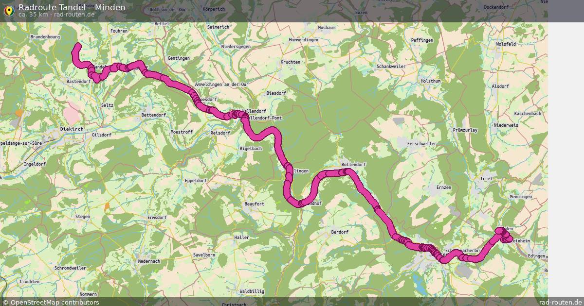 Fahrradroute Tandel – Minden