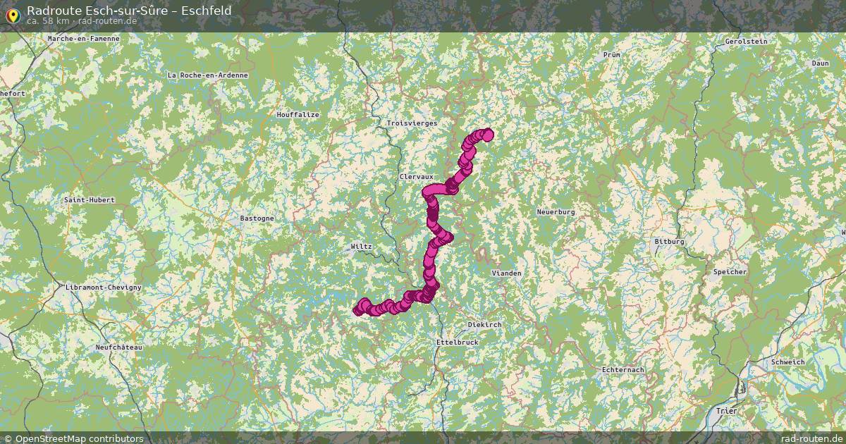 Fahrradroute Esch-Sur-Sûre – Eschfeld