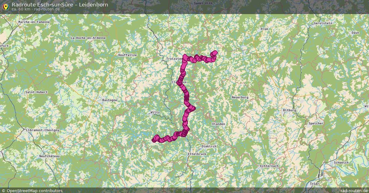 Fahrradroute Esch-Sur-Sûre – Leidenborn