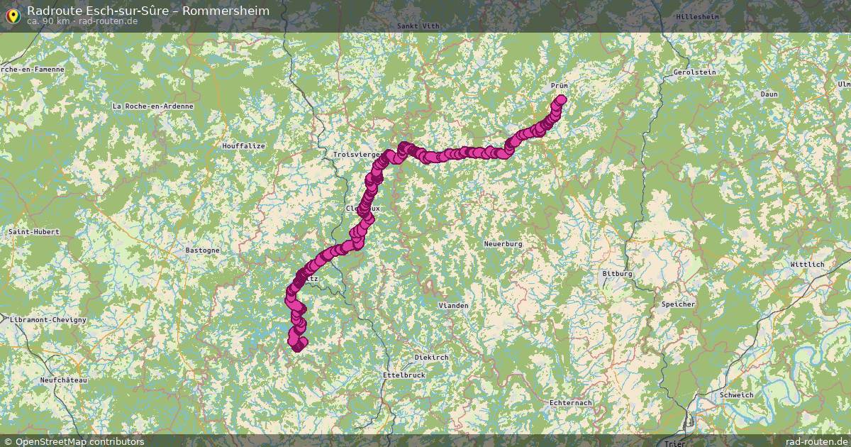 Fahrradroute Esch-Sur-Sûre – Rommersheim