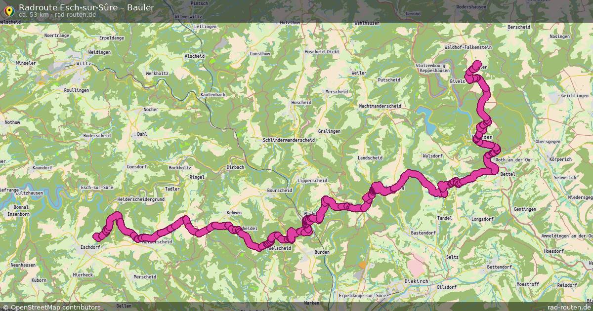 Fahrradroute Esch-Sur-Sûre – Bauler