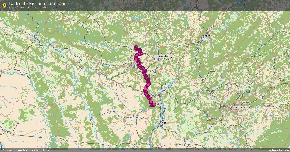 Fahrradroute von Eischen nach Clouange