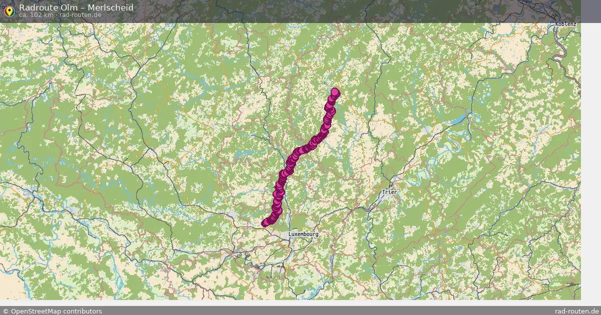 Fahrradroute von Olm nach Merlscheid