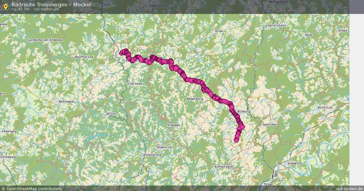 Fahrradroute von Troisvierges nach Meckel