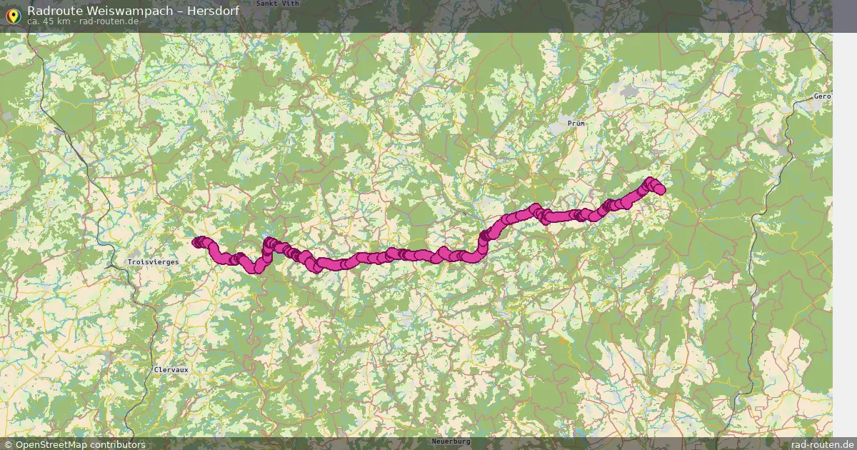 Fahrradroute von Weiswampach nach Hersdorf