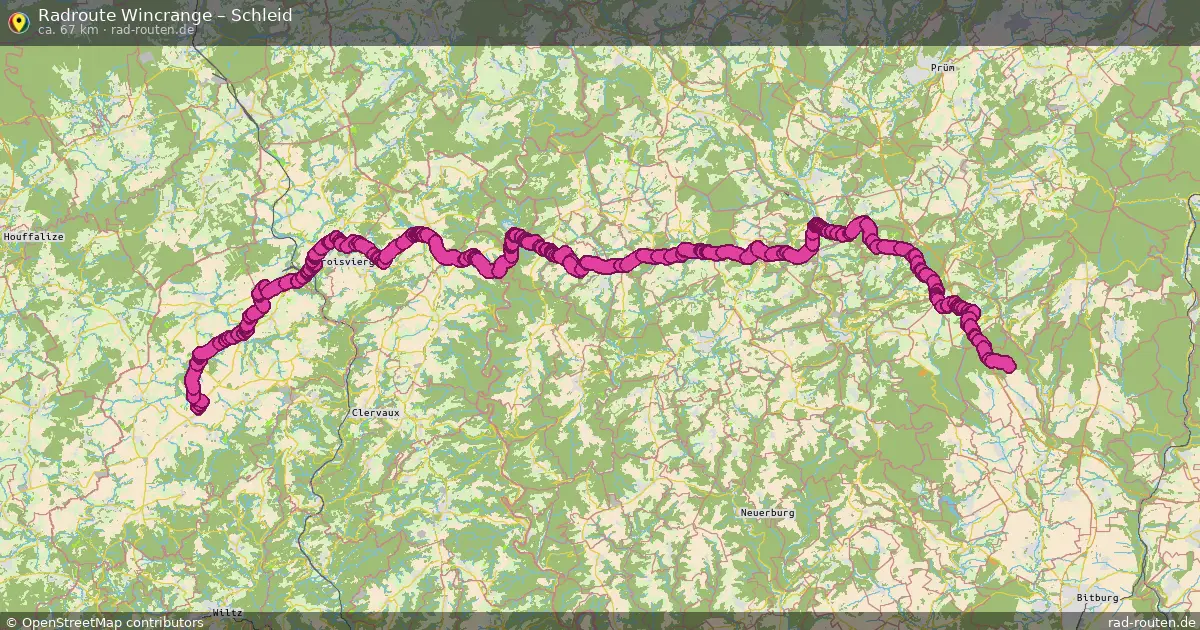 Fahrradroute von Wincrange nach Schleid
