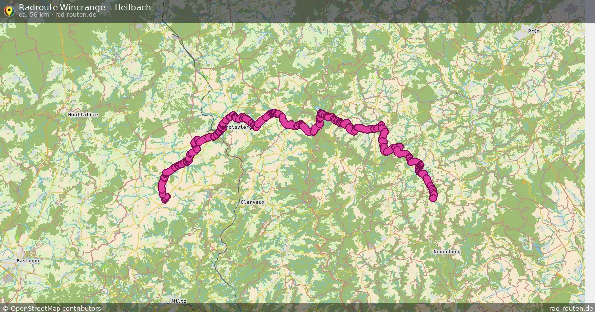 Fahrradroute von Wincrange nach Heilbach