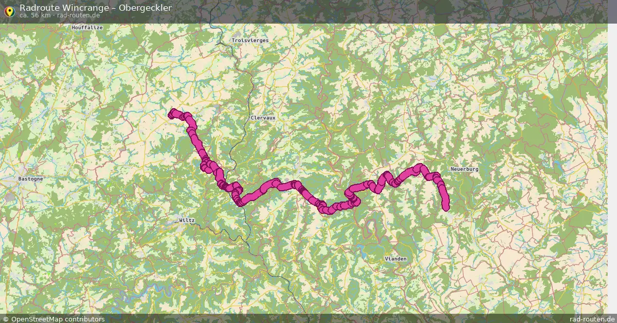 Fahrradroute von Wincrange nach Obergeckler