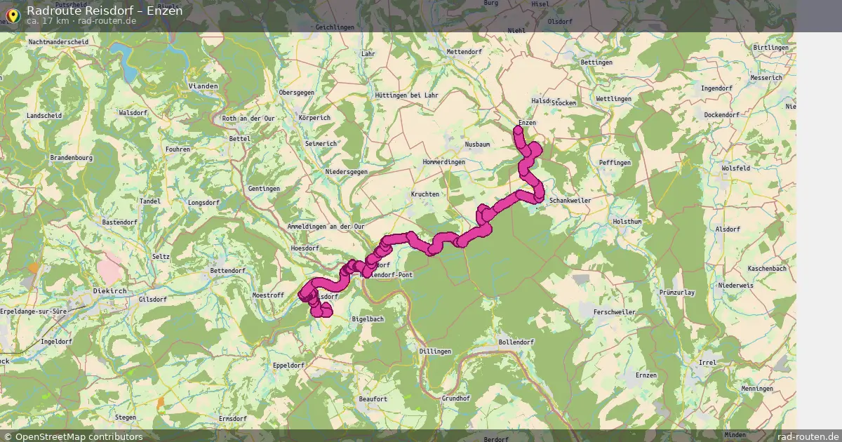 Fahrradroute von Reisdorf nach Enzen