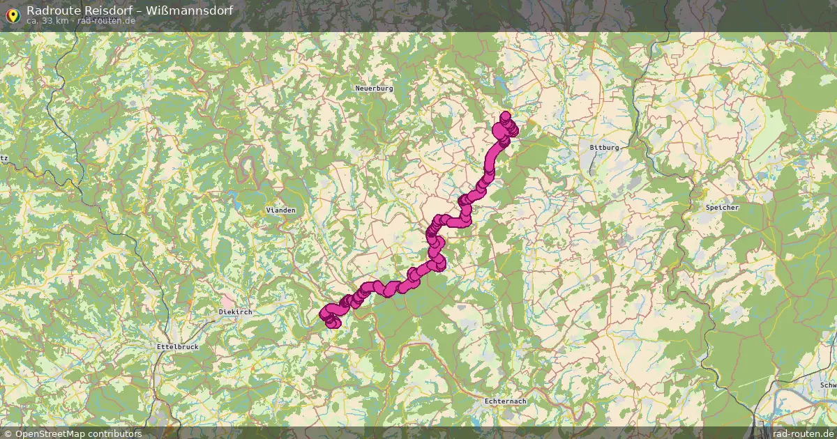Fahrradroute von Reisdorf nach Wißmannsdorf