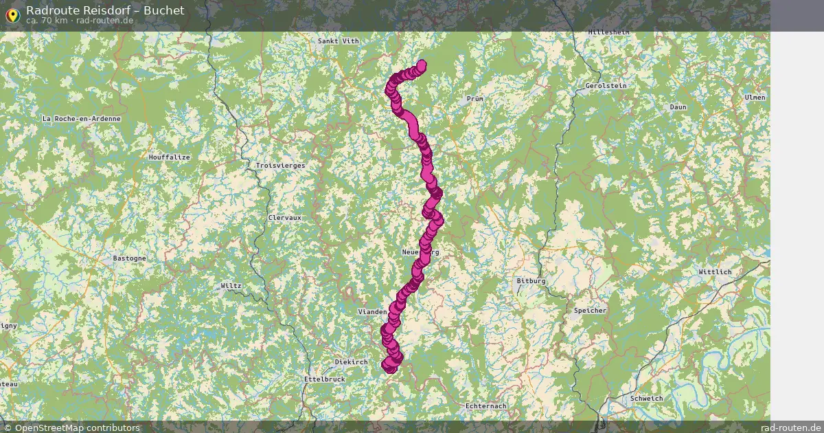 Fahrradroute von Reisdorf nach Buchet