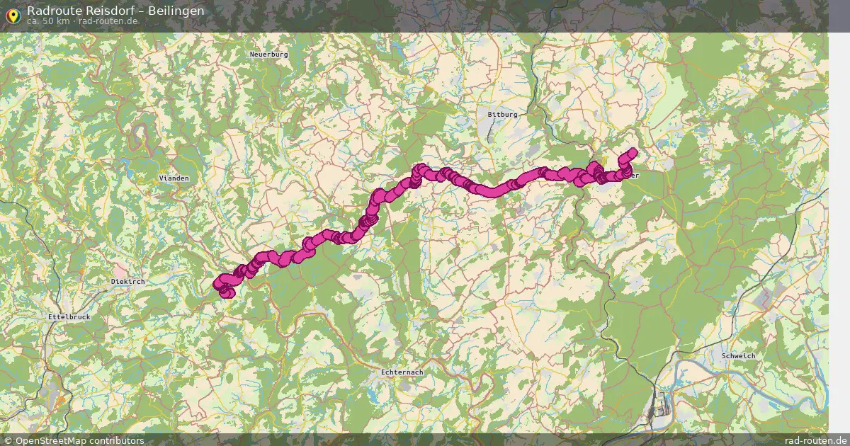 Fahrradroute von Reisdorf nach Beilingen