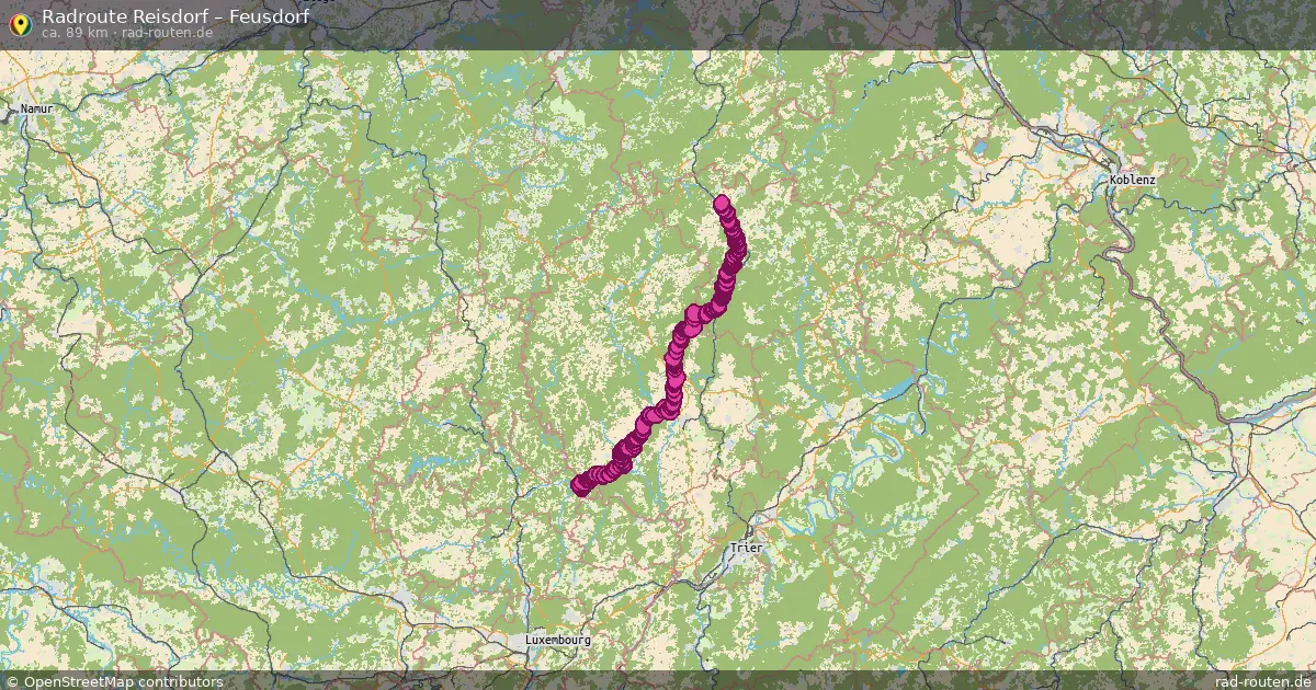 Fahrradroute von Reisdorf nach Feusdorf