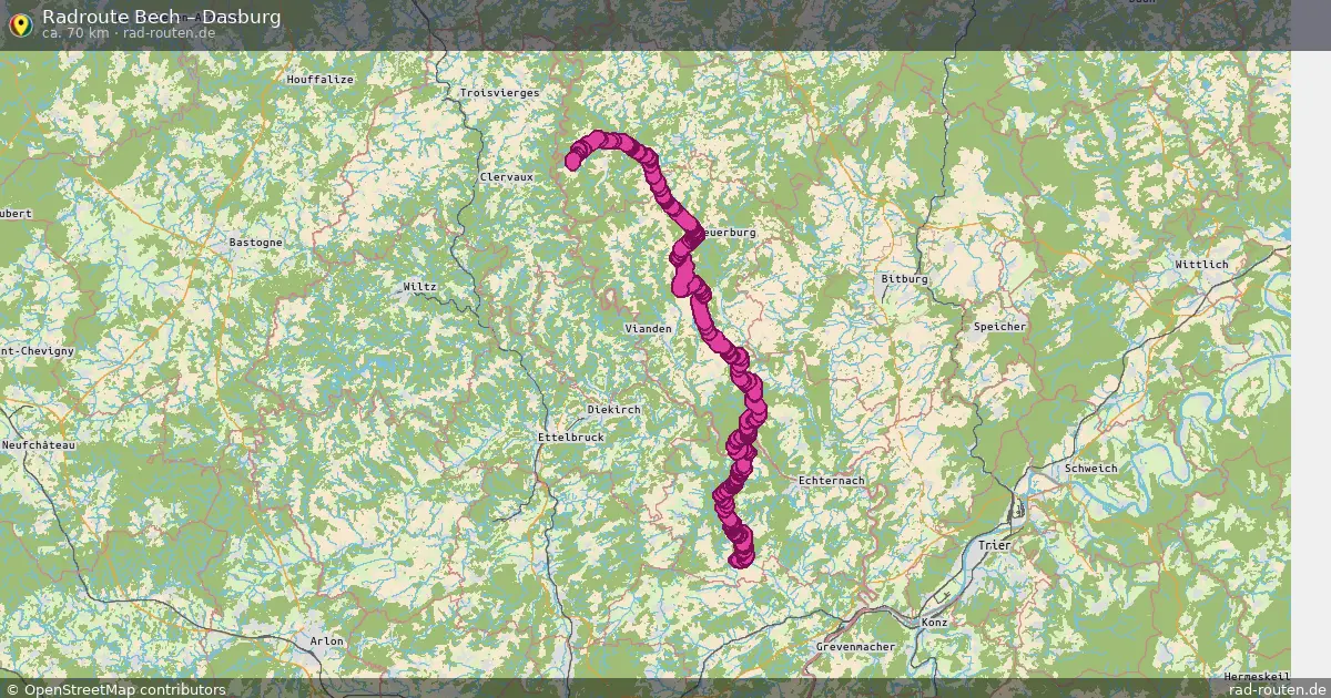 Fahrradroute von Bech nach Dasburg